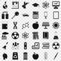 University education icons set, simple style Royalty Free Stock Photo