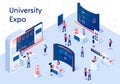 University Expo Stands Isometric Composition