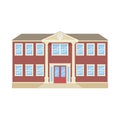 University facade. Vector illustration. Building front view Royalty Free Stock Photo