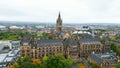 University of Glasgow - historic main building from above - aerial view