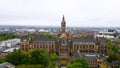 University of Glasgow - historic main building from above - aerial view