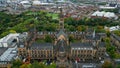 University of Glasgow - historic main building from above - aerial view