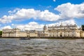 The University of Greenwich and Old Royal Naval Collage from River Thames, London Royalty Free Stock Photo