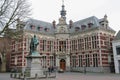 University Hall of Utrecht University and statue of Count Graaf Royalty Free Stock Photo