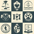 University Heraldry Vintage Stickers