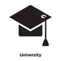 University icon vector isolated on white background, logo concept of University sign on transparent background, black filled