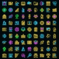 University icons set vector neon