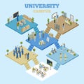 University Isometric Illustration Royalty Free Stock Photo