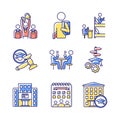 University life RGB color icons set Royalty Free Stock Photo