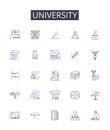 University line icons collection. Executive, Manager, Coordinator, Administrator, Assistant, Planner, Organizer vector