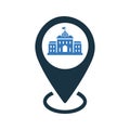 University, location, education, locate icon. Simple flat design Concept