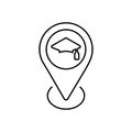 University, location outline icon. Line vector design