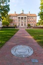 The University of North Carolina Chapel Hill Seal in brick walk way leading to The South Building