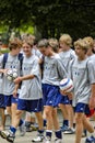 Summer-camp Soccer team at Notre Dame, Indiana