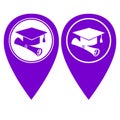 University pin pointer in two color version Royalty Free Stock Photo