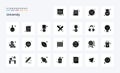 25 University Solid Glyph icon pack