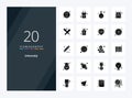 20 University Solid Glyph icon for presentation