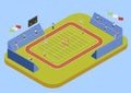 University Sport Complex Stadium Isometric Illustration