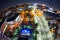 University Square, Bucharest, Romania view from Intercontinental hotel , night cityscape Royalty Free Stock Photo