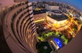 University Square, Bucharest, Romania view from Intercontinental hotel , night cityscape Royalty Free Stock Photo