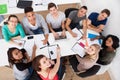 University students doing group study Royalty Free Stock Photo