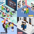 University Students Isometric Concept