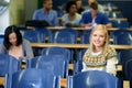 University, students and portrait in lecture, class and learning in hall for education. College, campus and people Royalty Free Stock Photo