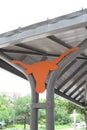 University of Texas bus stop with longhorn