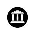 University Theater Museum Icon. Classical greece roman architecture sign on isolated white background. EPS 10 vector