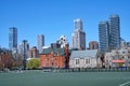 University of Toronto campus and skyscrapers of city skyline