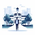 university vector flat minimalistic isolated illustration