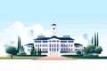 university vector flat minimalistic isolated illustration