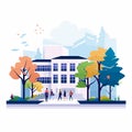 university vector flat minimalistic isolated illustration