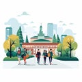 university vector flat minimalistic isolated illustration