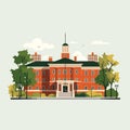 university vector flat minimalistic isolated illustration