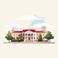 university vector flat minimalistic isolated illustration