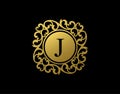 Unique J Letter Calligraphic Logo. Luxury J Swirl Logo Icon perfect for salon, yoga, restaurant, boutique and letter stamp