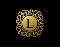 Unique L Letter Calligraphic Logo. Luxury L Swirl Logo Icon perfect for salon, yoga, restaurant, boutique and letter stamp