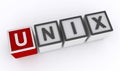 unix word block on white