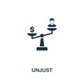 Unjust icon. Premium style design from corruption icon collection. Pixel perfect Unjust icon for web design, apps Royalty Free Stock Photo