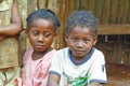 Unknown african children laughing in Malgasy village.