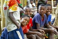 Unknown african children laughing in Malgasy village.