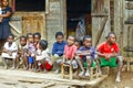 Unknown african children laughing in Malgasy village.