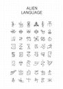 Unknown alphabet, Alien hieroglyphics symbols Royalty Free Stock Photo