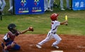 Unknown batter hit the ball in a baseball game