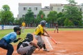 Unknown batter hitting the ball