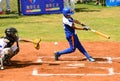 Unknown batter just missed the ball in a baseball game