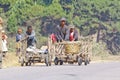 Unknown boys carries a traditional caresa carriage