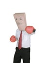 Unknown businessman with boxing gloves on studio Royalty Free Stock Photo