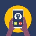 unknown caller or phone call vector icon